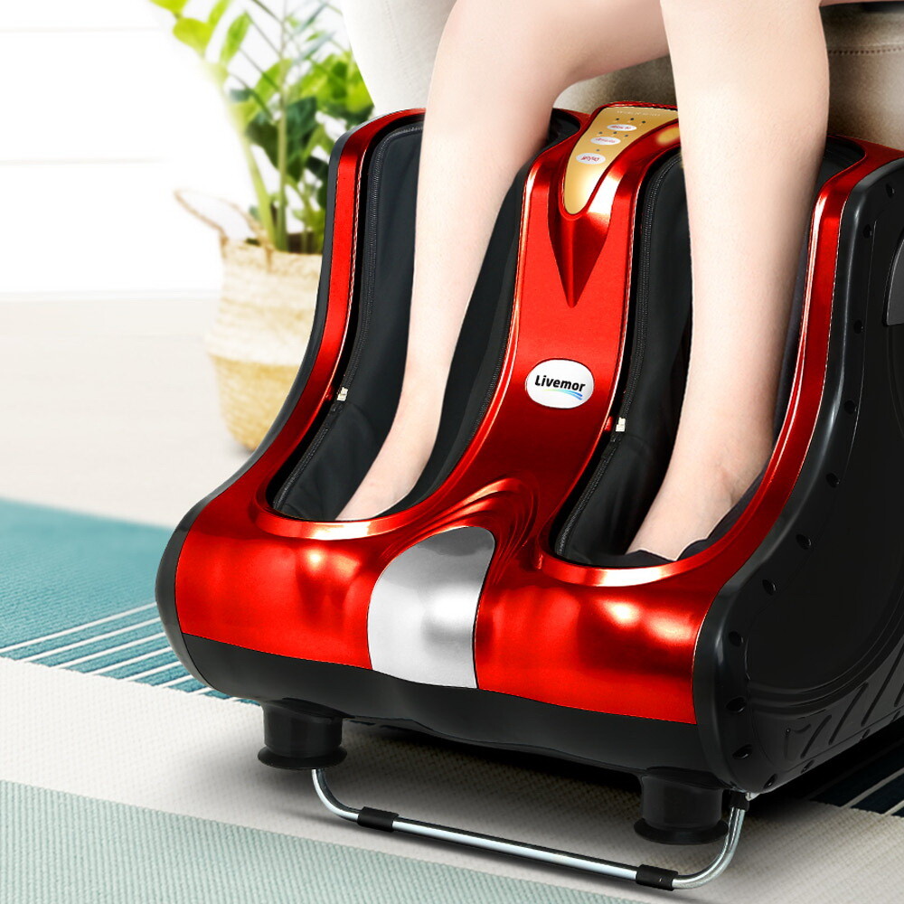 Full Foot Leg Massager Heat Kneading Rolling 3 in 1