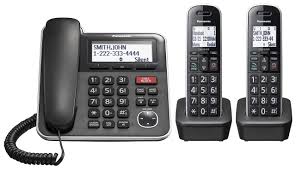 Panasonic Expandable Corded/Cordless TNT Phone 2 Handsets - KX-TGB852B (Black)