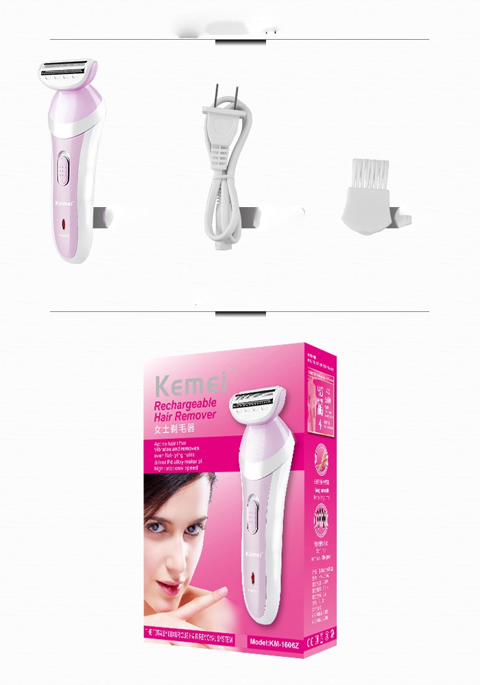 Kemei Km-1606 Rechargable Hair Remover - Image 3