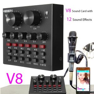 V8 Sound Card with 12 Sound Effects Dual Mobile