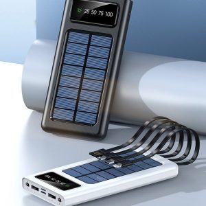 Solar Power Bank With Attached Cable 10000mAh