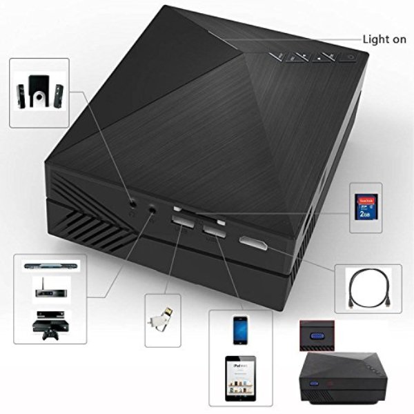 1000 Lumens HD Multimedia LED Projector GM 60 - Image 5