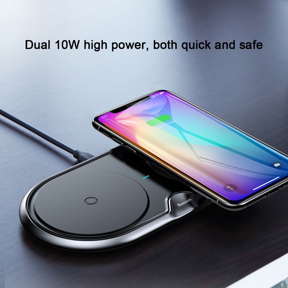 Baseus 10W Dual Seat Qi Wireless Charging Pad