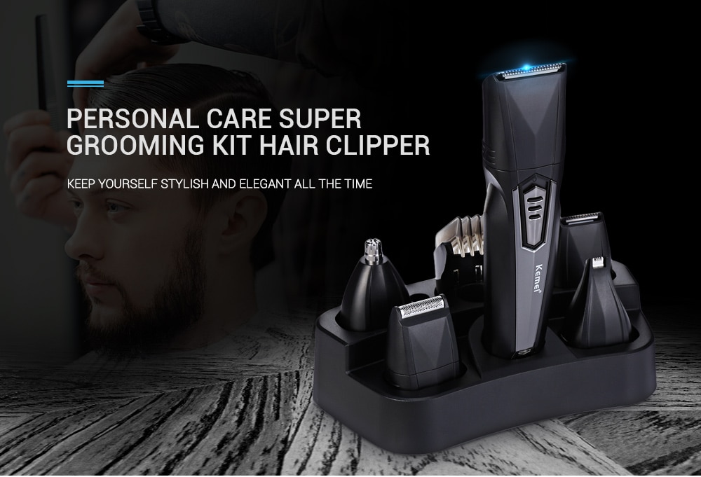 Kemei KM 640 Hair Clipper 8 In 1 Grooming Kit Electric Shaver - Image 3