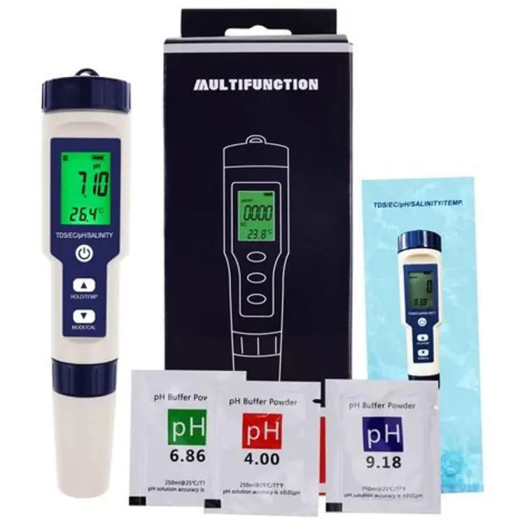 TDS, EC, pH, Salinity, Temperature Meter for Water Quality Testing - Image 3