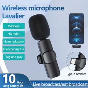 K8 Wireless Microphone For Type-C OTG Supported Smartphone For YouTube, Facebook Live Stream