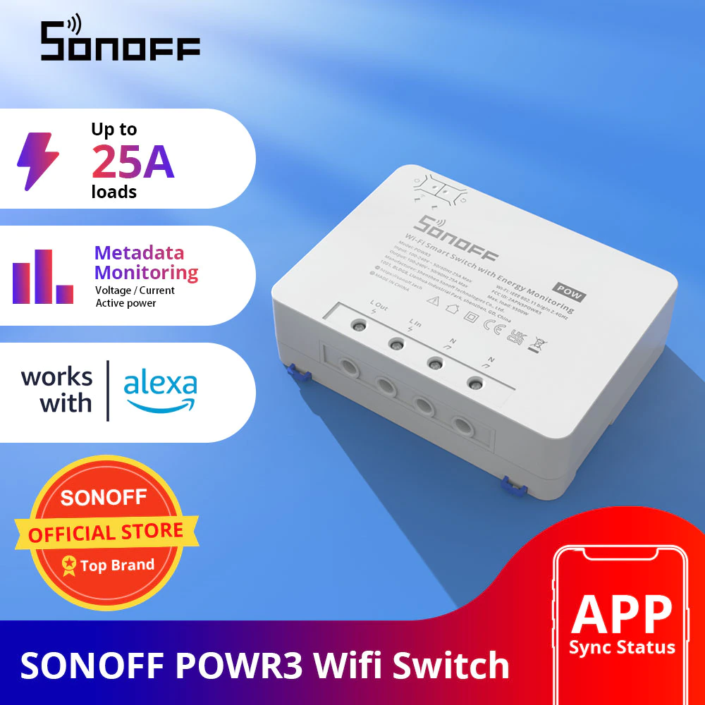 SONOFF POW R3 25A 5500W High Power Smart Switch