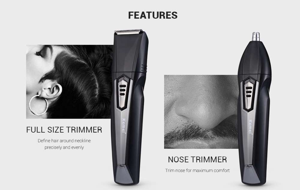 Kemei KM 640 Hair Clipper 8 In 1 Grooming Kit Electric Shaver - Image 2