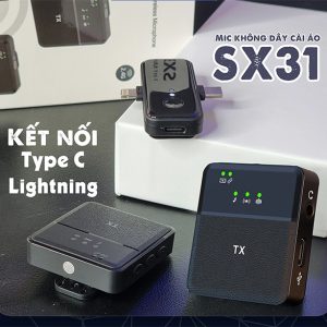 SX31 Wireless Clip Mic Wireless Lavalier Microphones Lapel Clip-on Microphone for Tiktok,