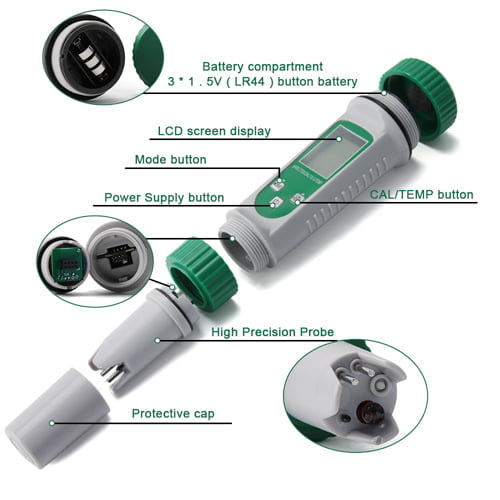 6 in 1 Multi-Parameter Tester Water pH, EC, TDS, Salt, S.G and Temp. pH-786 - Image 3