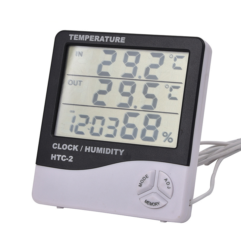 Digital Clock Humidity Hygrometer HTC-2