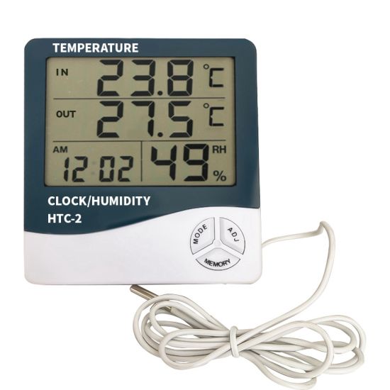 Digital Clock Humidity Hygrometer HTC-2 - Image 2