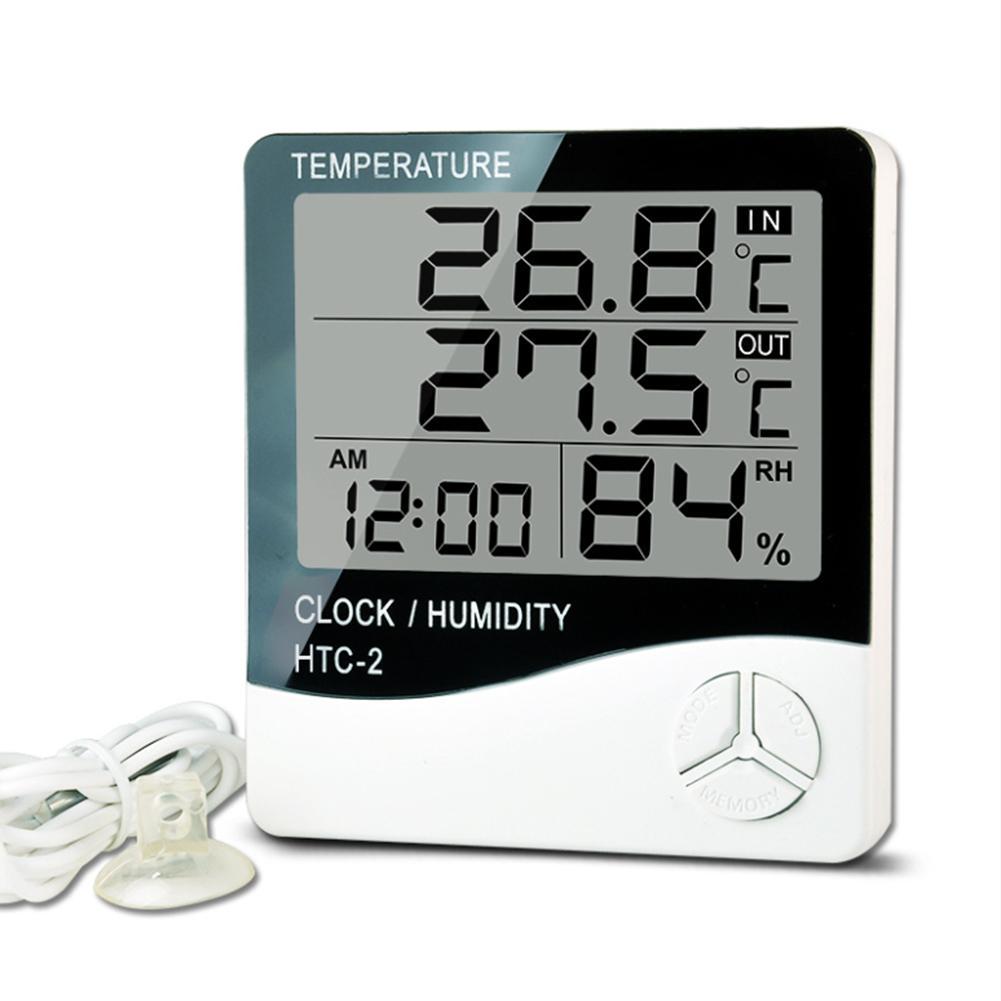 Digital Clock Humidity Hygrometer HTC-2 - Image 3
