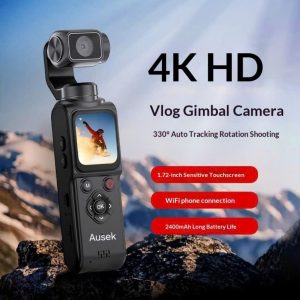 Action Camera AT-M105 4K Face-Tracking Pocket Camera With Touchscreen