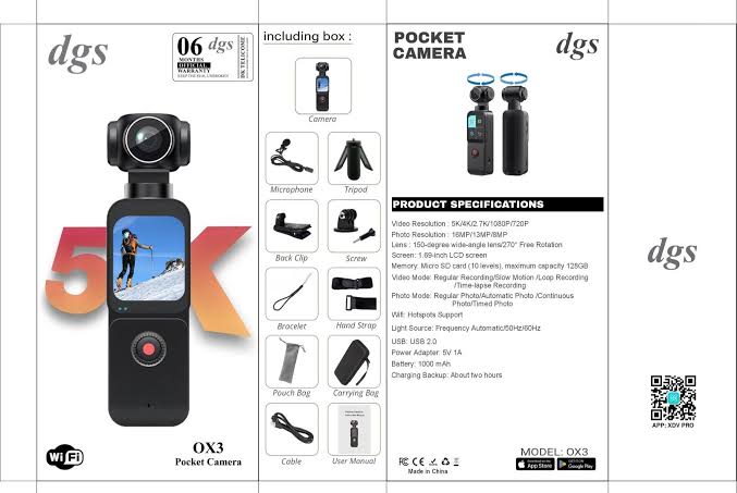 Dgs OX3 Pocket Action Camera - Image 4